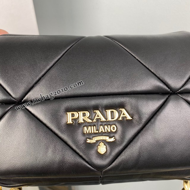 Prada專櫃新款小號System軟羊革單肩包 1BD292A 普拉達粗鏈條肩背包 csp1534